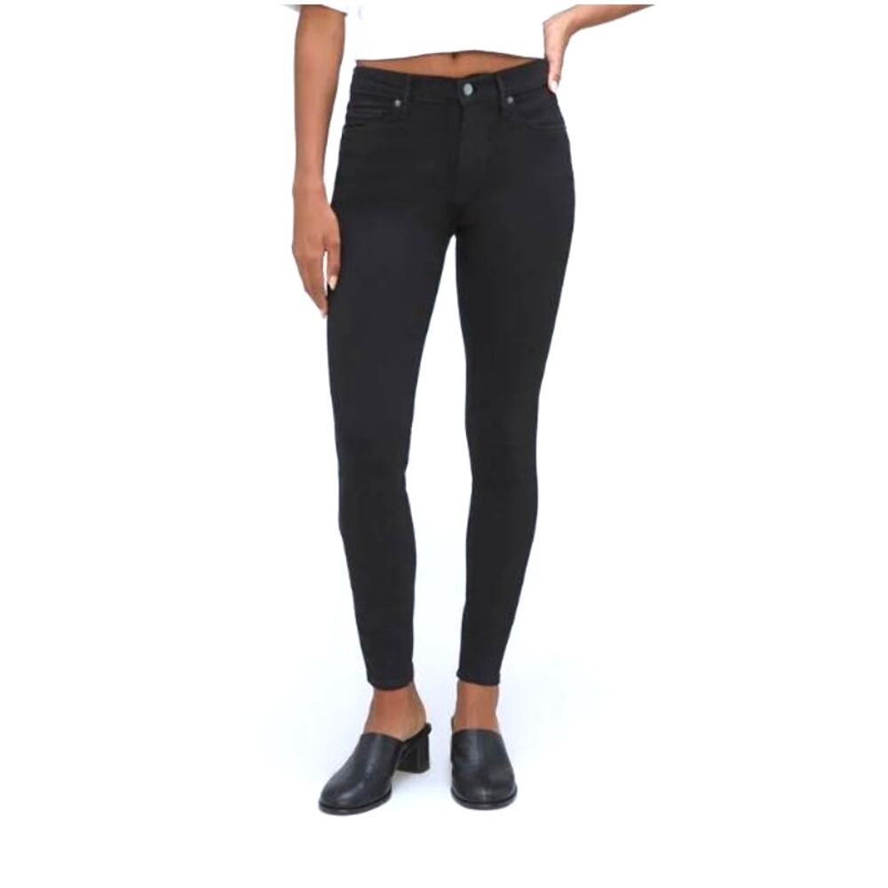 Everlane Women's The Mid Rise Ankle Skinny Jeans Stretch Zip Fly Black Size 28